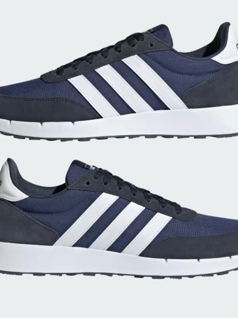 adidas Navy & White Retro Low-Top Sneakers